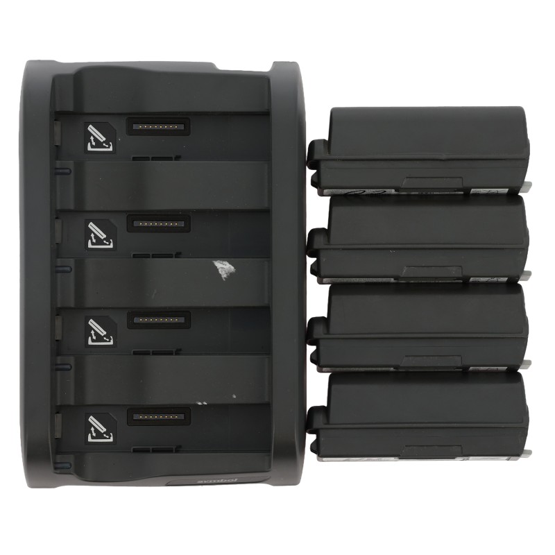 Symbol Battery Charger SAC4000-4000CR + 4Pcs Symbol Li-ion3.7v Battery 82-90005-04 (E12)