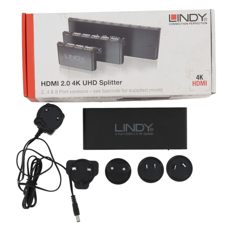 Lindy 4 Port HDMI 2.0 4K UHD Splitter 38221 (E1)