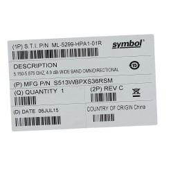 Symbol Wide Band Omnidirectional ML-5299-HPA1-01R 150-5.875 GHZ 9dBi